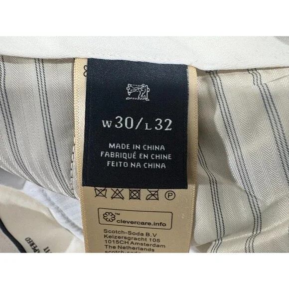 Scotch & Soda Pants Mens Maroon Wool Blend Dress Trousers Loose Taper Fit Sz 30 - Picture 7 of 11